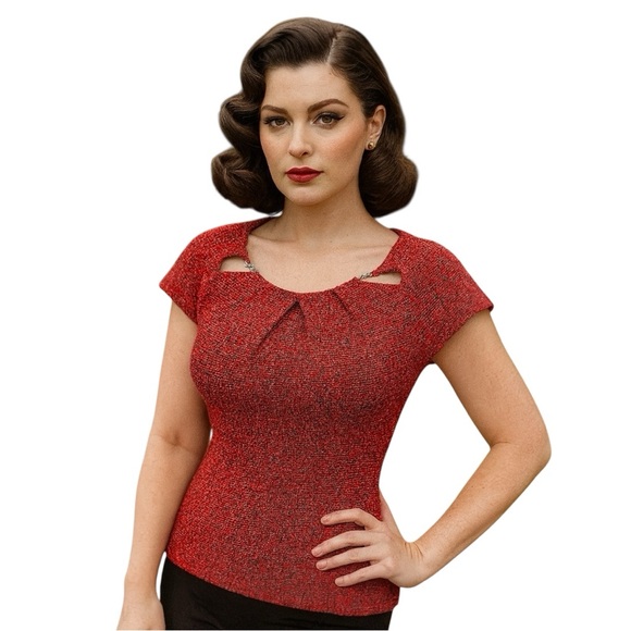 7th Ave New York & Co textured blouse top career cutout neck detail career XL - Picture 15 of 15